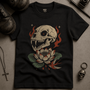 Panther Skull T-shirt - Black - S - Inked 13 Ltd Unisex alternative tattoo apparel