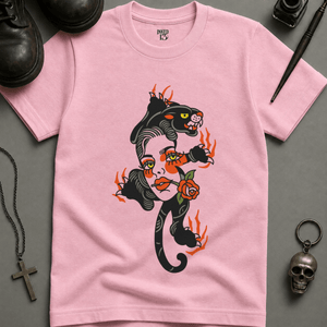 Panther Woman Tattoo T-shirt (New Style) - Blossom - S - Inked 13 Ltd Unisex alternative tattoo apparel