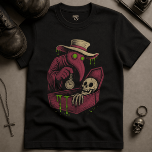 Plague Doctor Time T-shirt - Black - S - Inked 13 Ltd Unisex alternative tattoo apparel