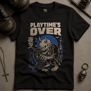 Playtime's Over T-shirt - Black - S - Inked 13 Ltd Unisex alternative tattoo apparel