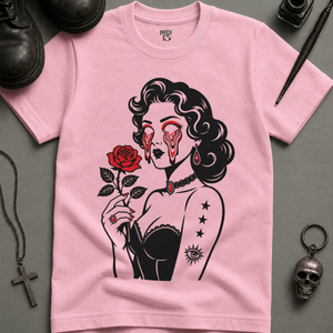 Psychedelic Woman Rose T-shirt (New Style) - Blossom - S - Inked 13 Ltd Unisex alternative tattoo apparel