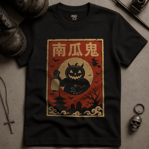 Pumpkin Monster Japanese T-shirt - Black - S - Inked 13 Ltd Unisex alternative tattoo apparel
