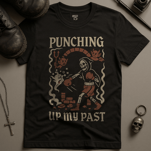 Punching Up My Past T-Shirt - Black - S - Inked 13 Ltd