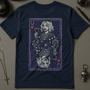 Queen Of Vampires T-Shirt - Navy - S - Inked 13 Ltd