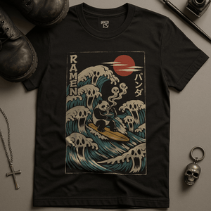 Ramen Panda T-Shirt - Black - S - Inked 13 Ltd
