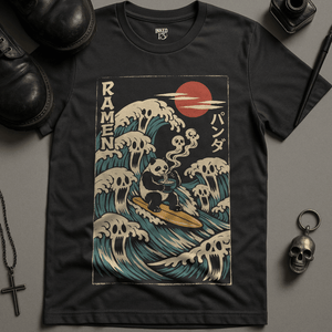 Ramen Panda T-Shirt - Dark Grey - S - Inked 13 Ltd