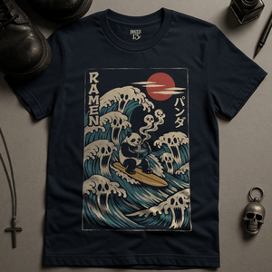 Ramen Panda T-Shirt - Navy - S - Inked 13 Ltd