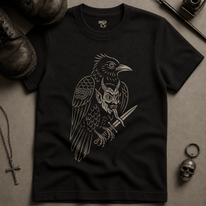 Raven Devil T-shirt (New Style) - Black - S - Inked 13 Ltd Unisex alternative tattoo apparel