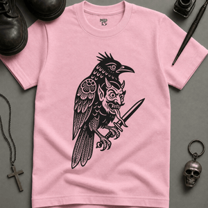 Raven Devil T-shirt (New Style) - Blossom - S - Inked 13 Ltd Unisex alternative tattoo apparel