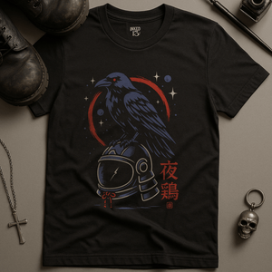 Raven Space Samurai T-Shirt - Black - S - Inked 13 Ltd