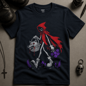 Red Slayer Hood Basket T-shirt - True Navy - S - Inked 13 Ltd Unisex alternative tattoo apparel