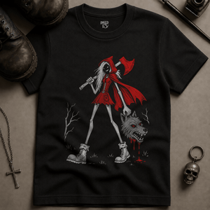 Red Slayer Hood T-shirt - Black - S - Inked 13 Ltd Unisex alternative tattoo apparel