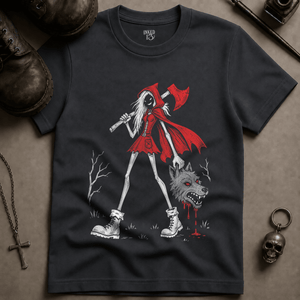 Red Slayer Hood T-shirt - Graphite - S - Inked 13 Ltd Unisex alternative tattoo apparel