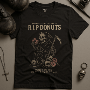 RIP Donuts T-Shirt - Black - S - Inked 13 Ltd