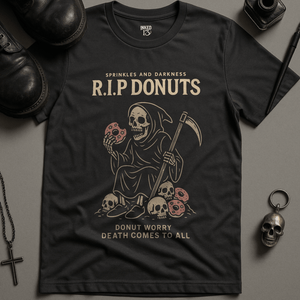 RIP Donuts T-Shirt - Dark Grey - S - Inked 13 Ltd