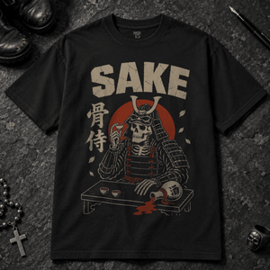 Sake Japanese Poster T-shirt - Black - S - Inked 13 - Unisex alternative tattoo apparel.