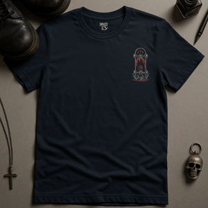 Skateboard Gothic Castle T-Shirt - Navy - S - Inked 13 Ltd
