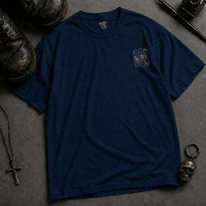 Skateboard Japanese Animals Heavyweight T-shirt - True Navy - S - Inked 13 Ltd Unisex alternative tattoo apparel