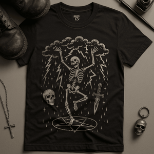 Skeletal Dancer T-Shirt - Black - S - Inked 13 Ltd Unisex alternative tattoo apparel