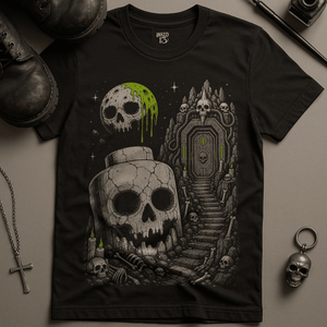 Skeletal Door Minifigure T-Shirt - Black - S - Inked 13 Ltd Unisex alternative tattoo apparel