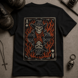 Skeletal Outlaw T-shirt - Black - S - Inked 13 Ltd Unisex alternative tattoo apparel
