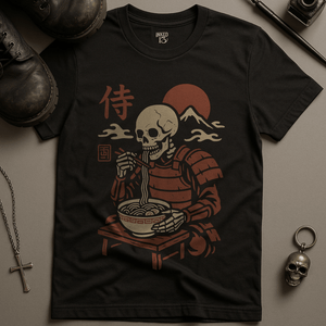 Skeleton Ramen T-Shirt - Black - S - Inked 13 Ltd
