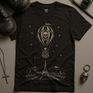 Skeleton Skull Balloon T-Shirt - Black - S - Inked 13 Ltd Unisex alternative tattoo apparel