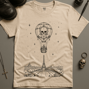 Skeleton Skull Balloon T-Shirt - Natural - S - Inked 13 Ltd Unisex alternative tattoo apparel