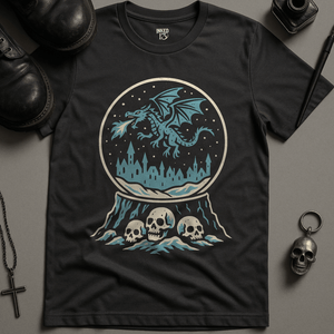 Snow Globe T-Shirt - Dark Grey - S - Inked 13 Ltd