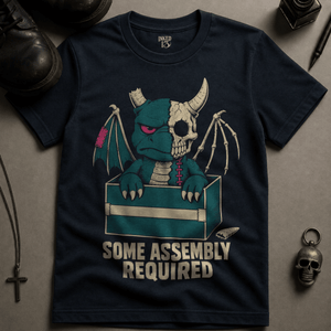 Some Assembly Required T-shirt - True Navy - S - Inked 13 Ltd Unisex alternative tattoo apparel