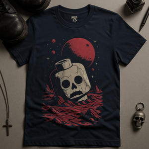 Space Minifigure Head T-Shirt - Navy - S - Inked 13 Ltd