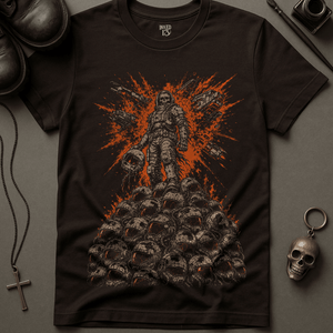 Space Skeletal Destruction T-Shirt - Brown - S - Inked 13 Ltd Unisex alternative tattoo apparel