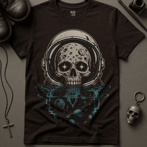 Space Skeletal Reflection T-Shirt - Brown - S - Inked 13 Ltd Unisex alternative tattoo apparel