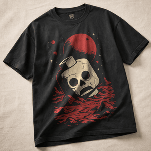 Space Skull Minifigure Heavyweight T-shirt - Black - S - Inked 13 Ltd Unisex alternative tattoo apparel