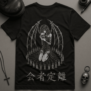Spider Webbed Devil Girl T-Shirt - Black - S - Inked 13 Ltd Unisex alternative tattoo apparel