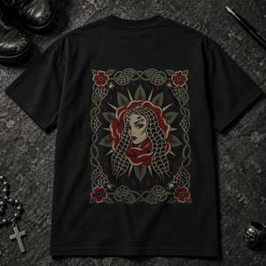 Spider Woman Tattoo T-shirt - Black - S - Inked 13 - Unisex alternative tattoo apparel.
