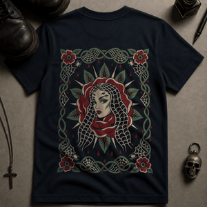 Spider Woman Tattoo T-shirt - True Navy - S - Inked 13 Ltd Unisex alternative tattoo apparel