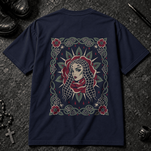 Spider Woman Tattoo T-shirt - True Navy - S - Inked 13 - Unisex alternative tattoo apparel.