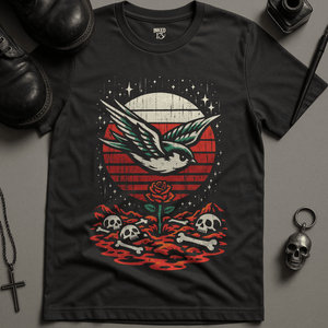 Swallow Alien Planet T-Shirt - Dark Grey - S - Inked 13 Ltd