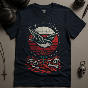 Swallow Alien Planet T-Shirt - Navy - S - Inked 13 Ltd