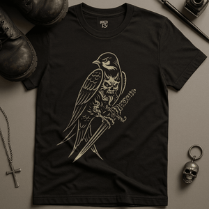 Swallow Demon T-Shirt - Black - S - Inked 13 Ltd Unisex alternative tattoo apparel
