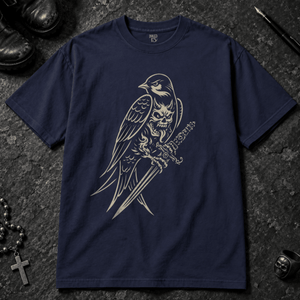 Swallow Demon T-shirt - Graphite - S - Inked 13 - Unisex alternative tattoo apparel.
