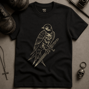 Swallow Demon T-shirt (New Style) - Black - S - Inked 13 Ltd Unisex alternative tattoo apparel