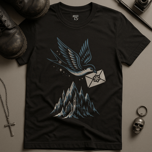 Swallow Icy Letter T-Shirt - Black - S - Inked 13 Ltd