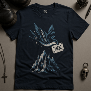 Swallow Icy Letter T-Shirt - Navy - S - Inked 13 Ltd