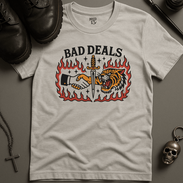 Printify T-Shirt Ash / S Bad Deals Tiger T-Shirt