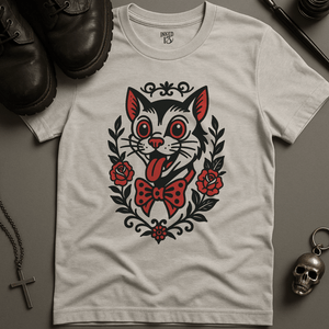 Printify T-Shirt Ash / S Cat Tattoo T-Shirt