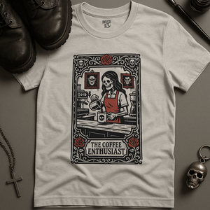 Printify T-Shirt Ash / S Coffee Enthusiast Tarot T-Shirt