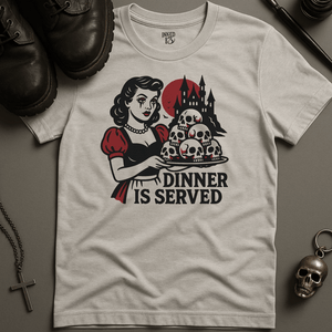 Printify T-Shirt Ash / S Dinner Is Served T-Shirt