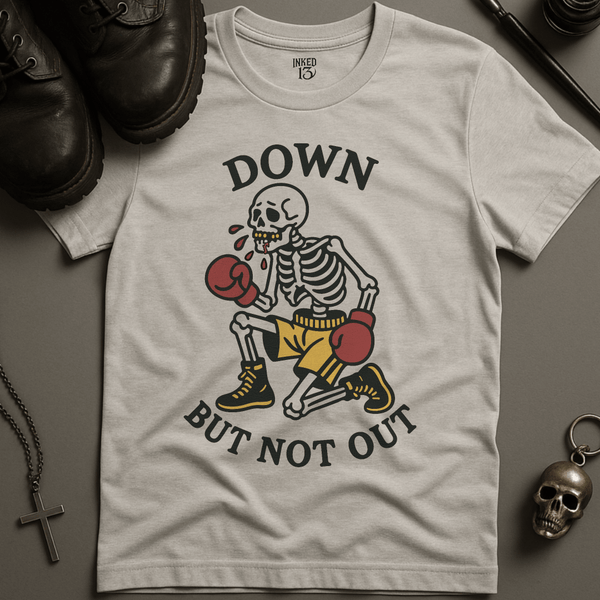 Printify T-Shirt Ash / S Down But Not Out T-Shirt